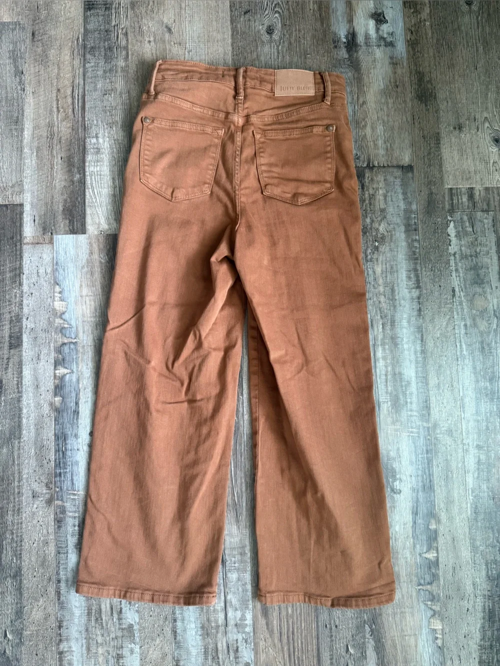 Judy Blue Wide Leg Cropped Jeans - Brown - Picture 2 of 4